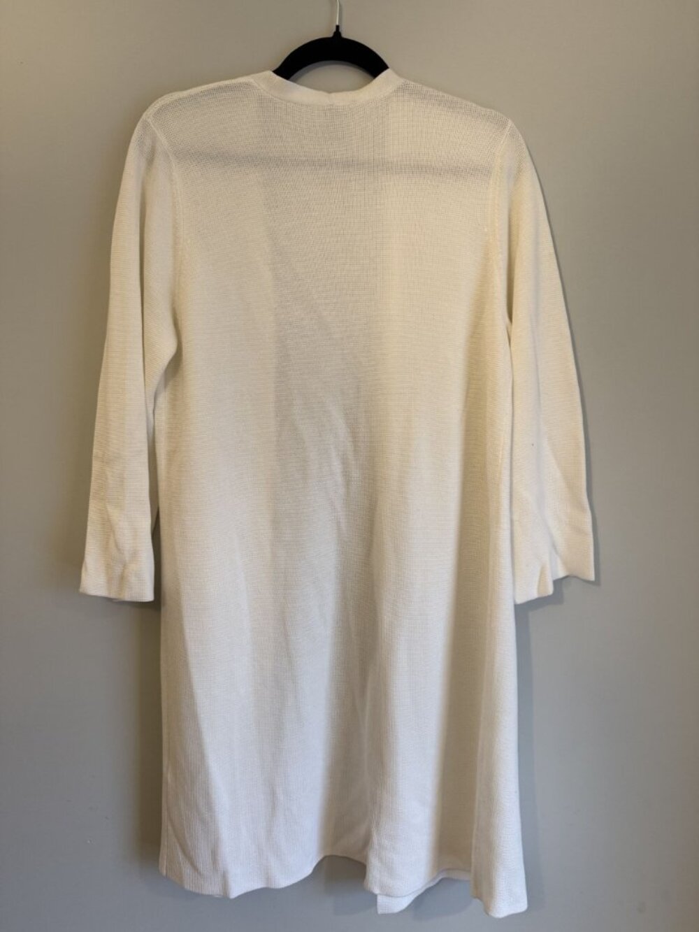 NEW Eileen Fisher Long Line Duster Open Front Cardigan Ivory Size M [jb] - Picture 2 of 5